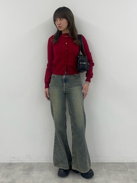 「SLY（スライ）のアイテム（トップス）」を使った、城野香遥さん（レディース・172cm）の秋コーディネート