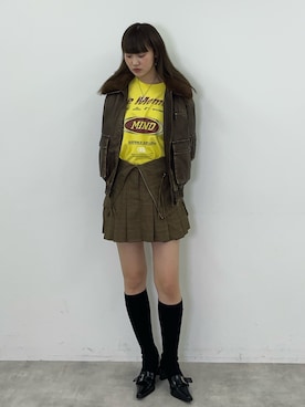 「SLY（スライ）のアイテム（ブルゾン）」を使った、城野香遥さん（レディース・172cm）の秋コーディネート