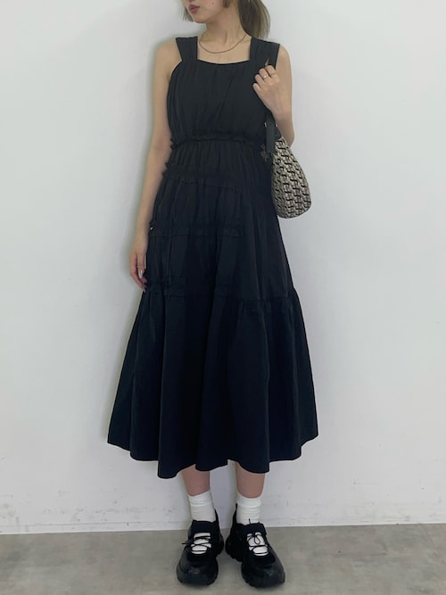 SinceThenキュート フリル アシンメトリー ロングワンピース SinceThenキュート フリル アシンメトリー ロングワンピース