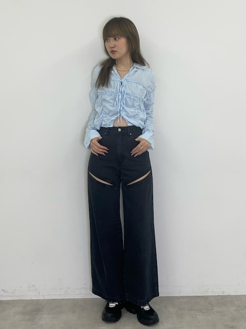 SLY ジーンズ デニム デニムパンツ J/W HOLE TUCK PT-E ジャスト