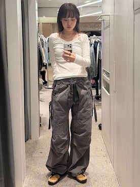 城野香遥さん（レディース・172cm）の春コーディネート