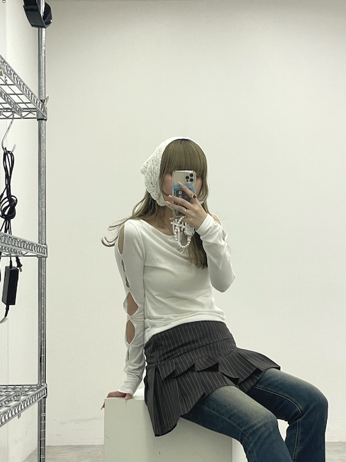 HW FLARE PT WITH ROICA(R)EF ハイウエスト フレアパンツ ウィズ