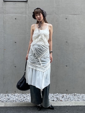 「アイテム（ワンピース/ドレス）」を使った、城野香遥さん（レディース・172cm）の夏コーディネート