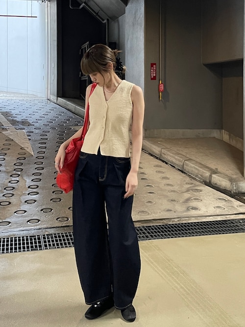 新品　throw by sly J／W CURVE TUCKED パンツ THROW by SLY | 【THROW】J／W CURVE TUCKED パンツ (ワイド