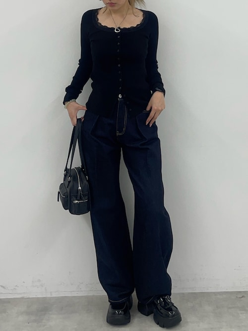 パンツ THROW J/W CURVE TUCKED PT THROW by SLY | 【THROW】J／W CURVE TUCKED パンツ (ワイド