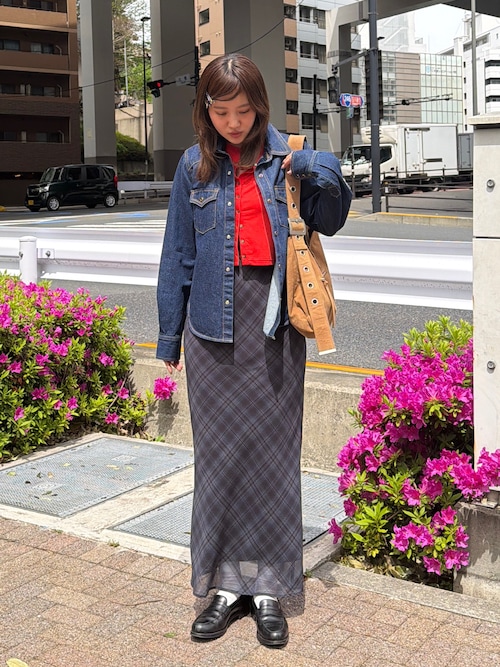 SHEER CHECK SKIRT シアーチェックスカート 春服（スカート）｜SLY