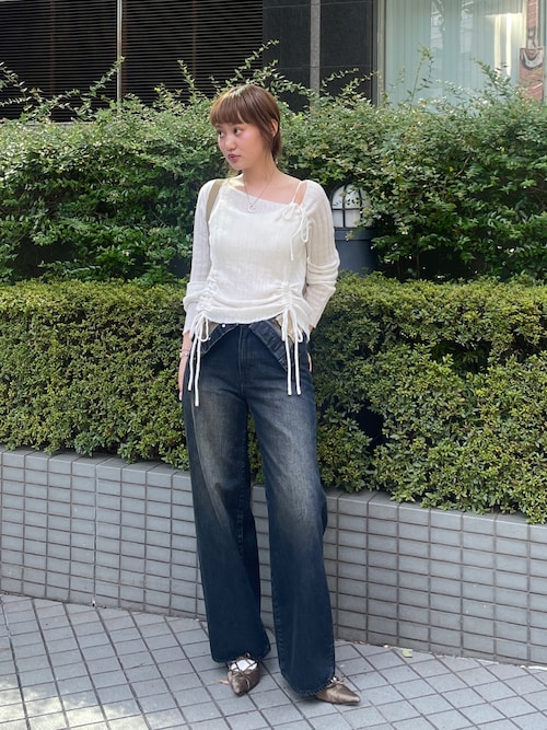 LAYERED STRAIGHT DENIM PT レイヤード ストレート デニムパンツ