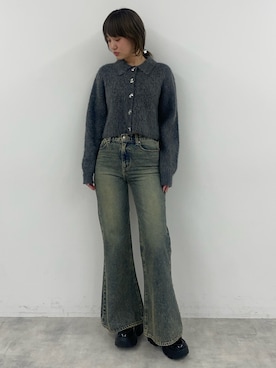 「SLY（スライ）のアイテム（トップス）」を使った、城野香遥さん（レディース・172cm）の秋コーディネート