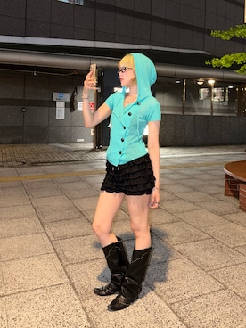 「サックスブルー」｜317さん（レディース・165cm）の春コーディネート