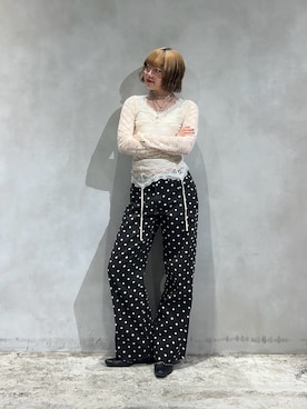 「ドットパンツ」｜317さん（レディース・165cm）の春コーディネート