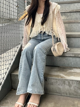 「フリルトップス」｜kayoさん（レディース・154cm）の春コーディネート