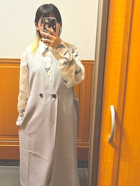 「Honeys（ハニーズ）のアイテム（ベスト）」を使った、mimi2256さん（レディース・153cm）の秋コーディネート