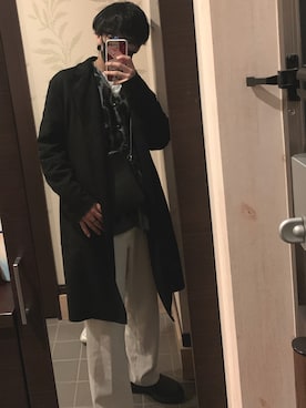 「古着好きな人と繋がりたい」｜「アイテム（ダウンジャケット/コート）」を使った、keita3988さん（メンズ・172cm）の冬コーディネート