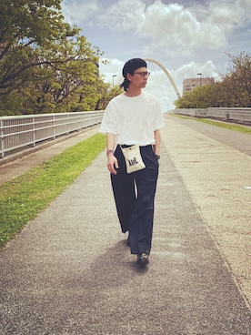 「ユニクロU」｜「アイテム（帽子）」を使った、tabaさん（メンズ・168cm）の春コーディネート