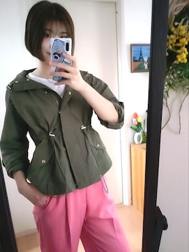 「韓国コーデ」｜「アイテム（マウンテンパーカー）」を使った、lisapandaさん（レディース・164cm）の春コーディネート