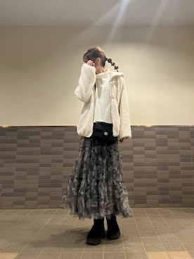 「classicalelf（クラシカルエルフ）のアイテム（ブルゾン）」を使った、saaaya_codeさん（レディース・161cm）の冬コーディネート