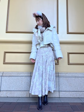 「rienda（リエンダ）のアイテム（ダウンジャケット/コート）」を使った、saaaya_codeさん（レディース・161cm）の冬コーディネート