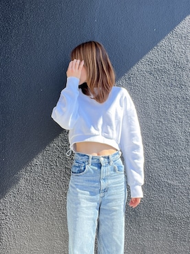 「GUコーデ」｜「アイテム（スウェット）」を使った、saaaya_codeさん（レディース・161cm）の冬コーディネート