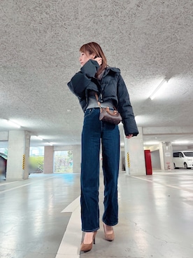 「rienda（リエンダ）のアイテム（ダウンジャケット/コート）」を使った、saaaya_codeさん（レディース・161cm）の冬コーディネート
