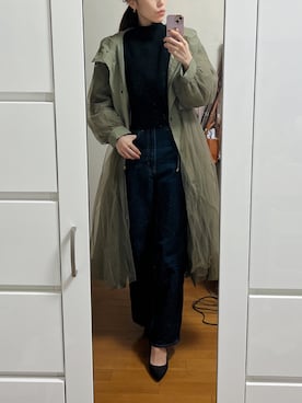 「rienda（リエンダ）のアイテム（モッズコート）」を使った、saaaya_codeさん（レディース・161cm）の冬コーディネート