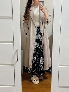 「KOBE LETTUCE（コウベレタス）のアイテム（トレンチコート）」を使った、saaaya_codeさん（レディース・161cm）の春コーディネート