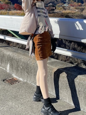 「ZARA（ザラ）のアイテム（スニーカー）」を使った、chocona34さん（レディース・157cm）の冬コーディネート