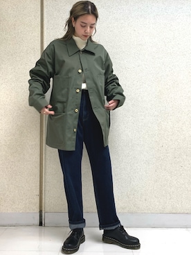 「タートルネック」｜「アイテム（カバーオール）」を使った、ａｒｉさん（レディース・157cm）の冬コーディネート