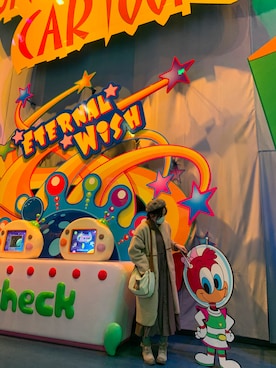 「USJ」｜「アイテム（ピーコート）」を使った、xinoblogさん（レディース・167cm）の冬コーディネート