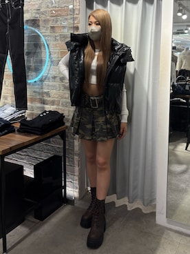 「アイテム（デニムスカート、その他）」を使った、yunaさん（レディース・156cm）の秋コーディネート