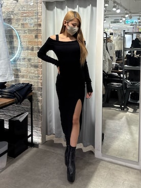 「GYDA（ジェイダ）のアイテム（ワンピース）」を使った、yunaさん（レディース・156cm）の秋コーディネート