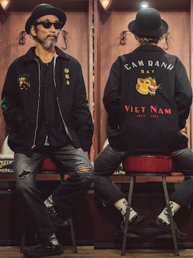 「アイテム（スカジャン）」を使った、Rhythm Made in JAPANさん（メンズ・170cm）の秋コーディネート