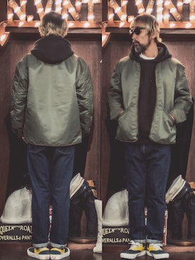 「アイテム（MA-1）」を使った、Rhythm Made in JAPANさん（メンズ・170cm）の秋コーディネート