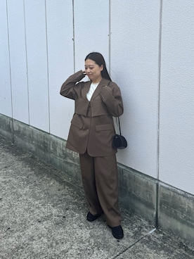 「アイテム（その他アウター）」を使った、takamaさん（レディース・155cm）の秋コーディネート