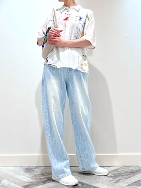 「アイテム（バッグ）」を使った、Desigual 神戸阪急 STAFFさん（レディース・170cm）の夏コーディネート