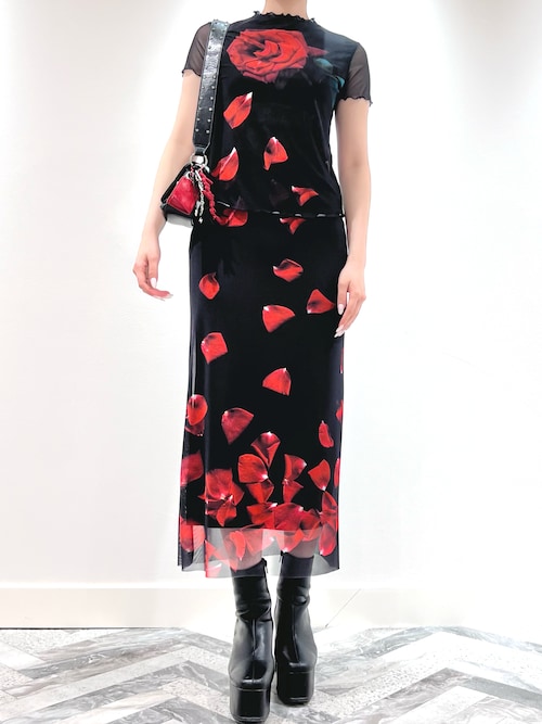 Desigual x Tyler McGillivary】花柄シアートップス ブラック（T