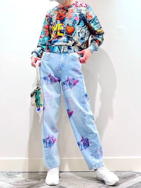 「アイテム（スウェット）」を使った、Desigual 神戸阪急 STAFFさん（レディース・170cm）の夏コーディネート