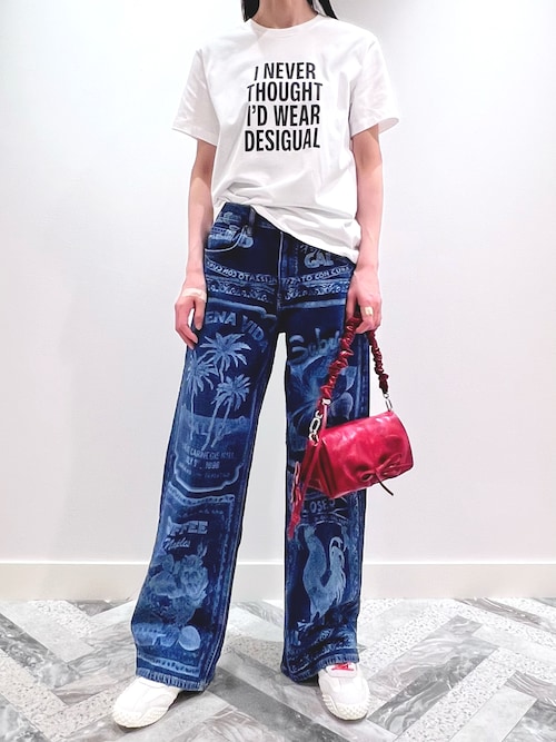 Desigual　現行　ボーイズライクデニム　タイダイ　チロリアンテープ Desigual 現行 ボーイズライクデニム タイダイ チロリアンテープ