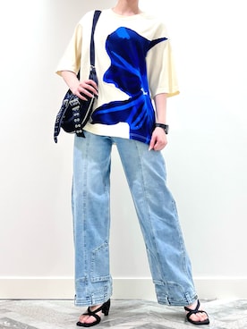 「Desigual（デシグアル）のアイテム（パンツ）」を使った、Desigual 神戸阪急 STAFFさん（レディース・168cm）の夏コーディネート