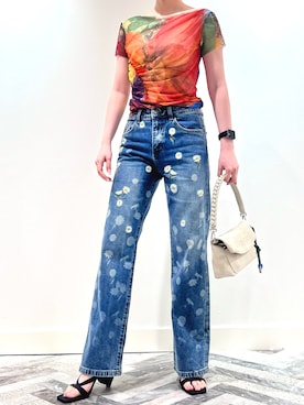 「Desigual（デシグアル）のアイテム（サンダル）」を使った、Desigual 神戸阪急 STAFFさん（レディース・168cm）の夏コーディネート