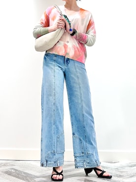 「アイテム（カーディガン/ボレロ）」を使った、Desigual 神戸阪急 STAFFさん（レディース・168cm）の夏コーディネート