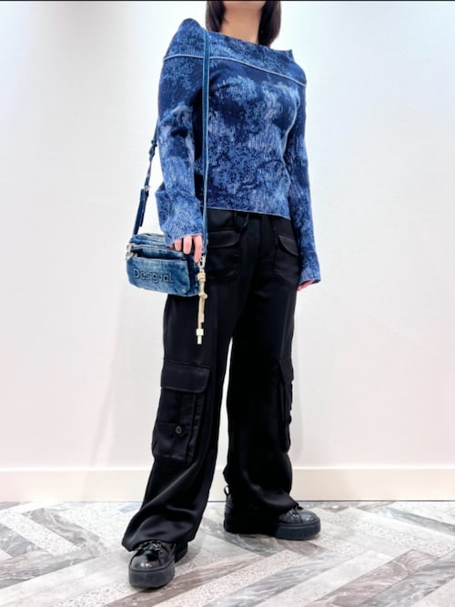 【本日限定価格】Desigual ポートネックセーター デシグアル Desigual ボートネックセーター （ブルー
