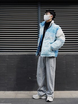 「nike」｜「アイテム（ジャケット/アウター）」を使った、一地卷毛.さん（メンズ・180cm）の秋コーディネート