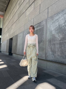 「骨格ウェーブ」｜「アイテム（オールインワン・サロペット）」を使った、akariさん（レディース・157cm）の秋コーディネート