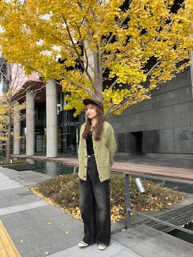 「SENSE OF PLACE by URBAN RESEARCH（センスオブプレイスバイアーバンリサーチ）のアイテム（カーディガン/ボレロ）」を使った、akariさん（レディース・157cm）の冬コーディネート