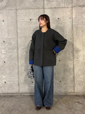 「ニットコート」｜「アイテム（ジャケット/アウター）」を使った、akariさん（レディース・157cm）の秋コーディネート