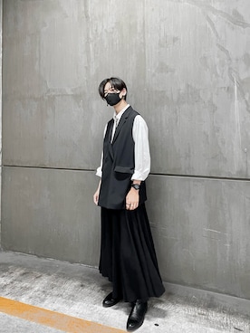「アイテム（ベスト）」を使った、Shuyaさん（メンズ・180cm）の冬コーディネート