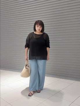 「シアーニット」｜nar18さん（レディース・156cm）の夏コーディネート