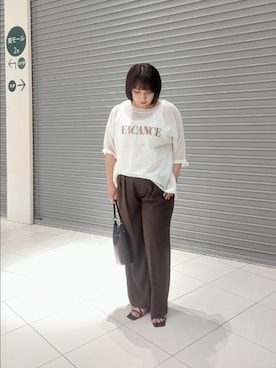 「シアーニット」｜nar18さん（レディース・156cm）の夏コーディネート
