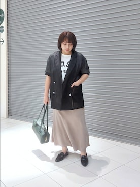 「アイテム（テーラードジャケット）」を使った、nar18さん（レディース・156cm）の夏コーディネート