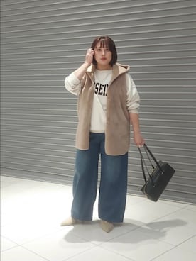 「アイテム（その他アウター、ブラウン系）」を使った、nar18さん（レディース・156cm）の秋コーディネート